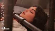 Bondage couch or bench with steel tube neck restraint, very intense! Part 1  😈