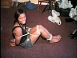 18 Yr OLD BLACK COLLEGE STUDENT IS MOUTH STUFFED, WRAP TAPE GAGGED, BALL-TIED, BAREFOOT, TOE-TIED AND HANDGAGGED (D58-7)