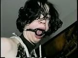 24 YR OLD GERMAN GIRL GRETCHEN DROOLS THROUGH HER HOME MADE RING-GAG (D42-11)