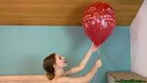 full nude helium preparation of U16 *HB* balloons with a sexy popping end