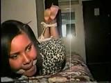 18 Yr OLD BLACK COLLEGE STUDENT IS MOUTH STUFFED, CLEAVE GAGGED, HOG-TIED, BAREFOOT, TOE-TIED, HOPS AROUND ROOM, TRIES MAKING PHONE CALL AND IS HANDGAGGED (D61-2)