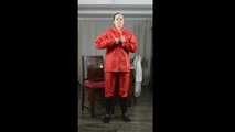  Selfbondage in raingear and transparent raincoat