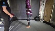 Aiyana bound, gagged, vibed and satisfied :) in a shiny nylon Downjacket