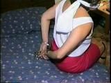 47 YR OLD LIBRARIAN GAG, & TIE HERSELF (D14-16)