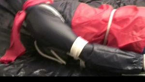 03:50 Min. video with Alina tied and gagged in shiny nylon shorts