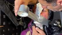 Lola Montez cought by a pervert and bound and gagged in her shiny nylon Downjacket