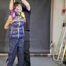 Lana bound and gagged in a shiny nylon Downvest