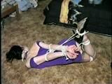 24 YR OLD GRETCHEN IS WRAP GAGGED WITH AN ACE BANDAGE & HOG-TIED (D36-3)