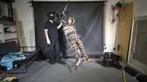 Aiyana bound, gagged and vibed in shiny nylon Downwear