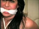 40 Yr OLD HAIRDRESSER HAS SPONGE STUFFED IN MOUTH, ACE BANDAGE GAGGED, TIT TIED & CROTCH ROPED (D33-9)