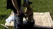 Nina and Andy Hot outdoor fuck with creampie