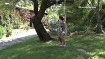 030044 Salma Takes A Naughty Pee From The Garden Swing