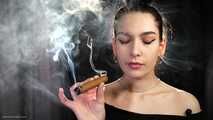 Lera is Smoking cigar for the first time in her life
