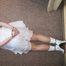 Cuffed in a white dress