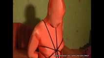 Orange Zentai tied