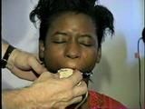 BLACK, RING GAGGED, MOUTH STUFFED SHONDA (D10-14)