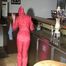 Jill Diamond wearing supersexy red rainwear in her bar playing with herself (Video)