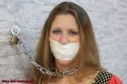 Damsel Sophia cuffed with special rigid cuffs