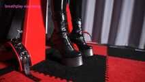 Xiaomeng Breathplay Punishment in Latex Suit and High Shoes