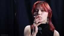 Red Elegance: Yuliana’s Smoking Ritual
