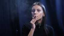 Natural beauty lady smoking 120mm cigarette