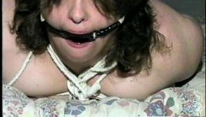 314 LB BARB GETS RING&TUBE-GAGGED, CROTCH ROPED, HOG-TIED & FONDLED (D23-12)