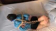 Watch Rachel Adams bound and gagged in shiny nylon Shorts and Windbreaker