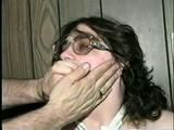 BIG.314 POUND BARBARA IS HANDGAGGED, MOUTH STUFFED, TAPE GAGGED & TIED WRISTS (D37-4)