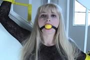 Video: Hot Blonde Bound to the Stairs and Helpless