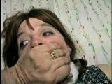 42 Yr OLD DIANE IS BOUND, MOUTH STUFFED, SEMI CLEAR TAPED & CLEAVE GAGGED HOSTAGE (D28-11)