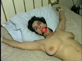 26 Yr OLD K-MART CLERK BOUND SPREAD EAGLE NAKED ON BED, BALL-GAGGED & TORMENTED WITH VIBRATOR (D43-4)