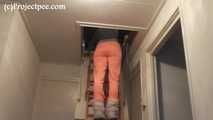 078116 Rachel Pees From The Loft Ladder    