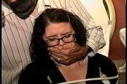 25 YEAR OLD DAY CARE WORKER IS MOUTH STUFFED, HANDGAGGED, TOE-TIED, F0RCED STINKY SHOE SMELLING WHILE TIGHTLY CHAIR TIED (D69-16)