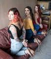 3 x Barefoot and Tied in Jeans on the Sofa Capri, Zara and Strawberry
