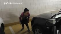 118004 Cynthia Vellons Takes A Pee In The Parking Garage