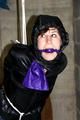 Julia tied and gagged in down jacket (cellar)