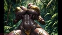 GoL Hot african woman dancing in the jungle