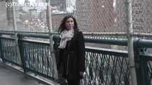 078081 Rachel Pees On The Bridge Over The Hudson River 