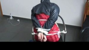 03:00 Min. video with Jill tied and gagged in shiny nylon shorts