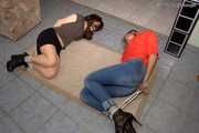 Guest Celine and guest Romy - Hogtied on the floor
