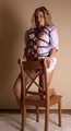 Albina Rose: topless barefoot girl with rope karada on her body poses to the camera, then do the same with hands and feet tied up