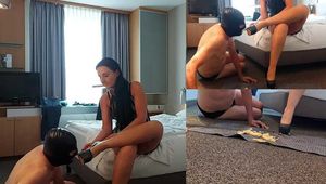 Breakfast from the feet of the mistress