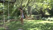 030044 Salma Takes A Naughty Pee From The Garden Swing