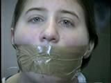 19 Yr OLD CRYSTAL IS MOUTH STUFFED, WRAP TAPE GAGGED, BAREFOOT & TOE TIED (D48-17)