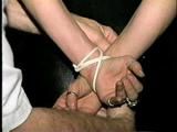 38 Yr OLD CASHIER IN BLACK LEATHER DRESS, TIED & GAGGED HOSTAGE (D22-14)