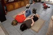 Guest Celine and guest Romy - Hogtied on the floor