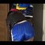 Lucy wearing a supersexy blue shiny nylon shorts and a black rain jacket tyding up the rain clothes (Video)