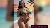 Hot indian women bikini beach animation