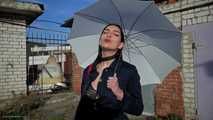 Attractive Lera taking a smoke break outside
