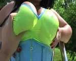 Blowjob & Handjob on the Swimming Pool - showing my wet big tits - suck it deep - Cum in my Face